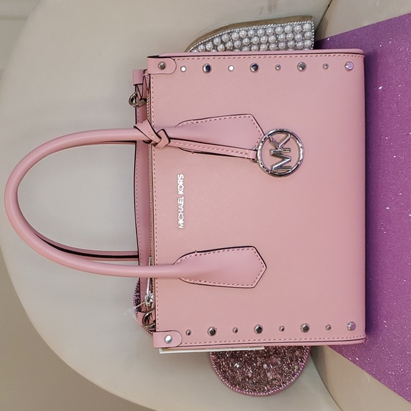 🎉2xHP🎉Michael Kors 💘NWT💘 Primrose Pink Small Leather Satchel!💘💘💘 - Picture 3 of 17